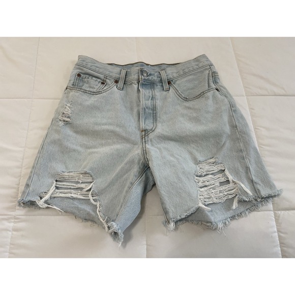 Levi’s Pants - Levi's 501 Women's Denim Cutoff Shorts Size 29 / 8 High Rise Raw Hem‎ Distressed